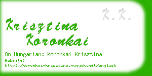 krisztina koronkai business card